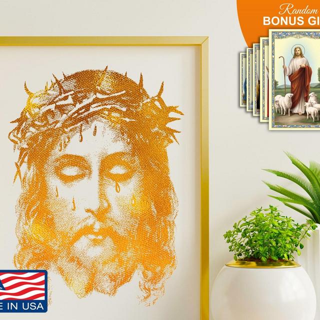 Holy Face Of Jesus - Real Gold Foil 8x10 Art Print, Religious Wall Art Decor, Catholic Christian Bible Artwork Prints, Perfect Gift For All