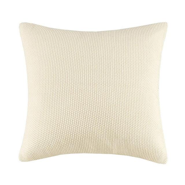 Bree Knit Euro Throw Pillow Cover , Casal Square Decorative Pillow , 26X26 , Ivory