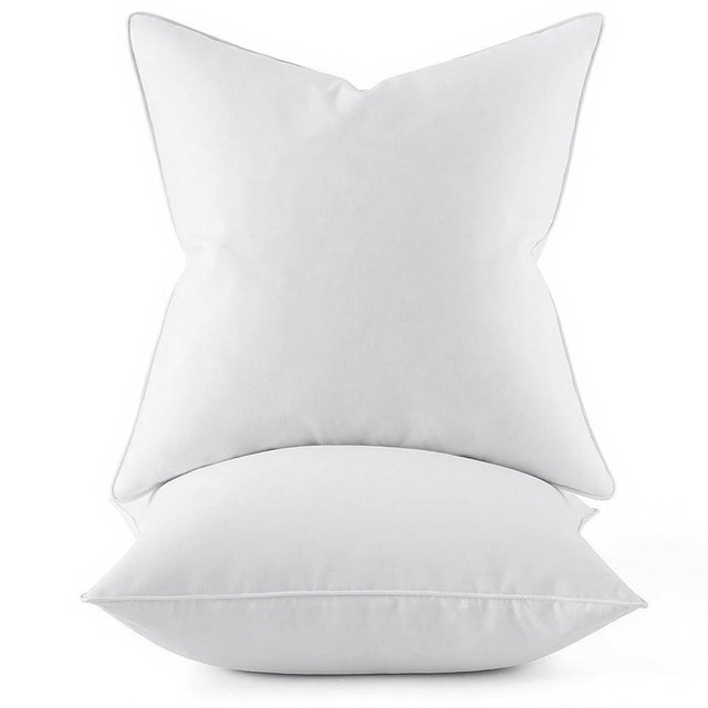 MIULEE 26x26 Euro Pillow Inserts, Pack of 2 Down Feather Premium Throw Pillows with Cotton Fabric for Bed Couch Living Room Sofa