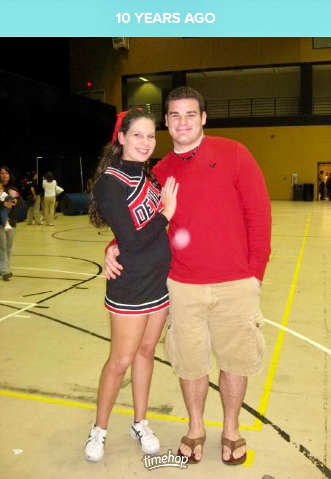 10 years ago at Elizabeth's Cheerleading competition in December of 2008
