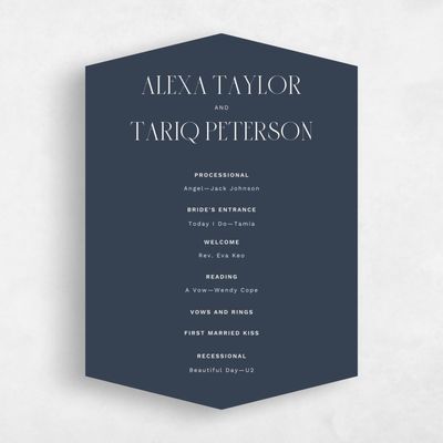 Blue Diamond Wedding Program - Roberts