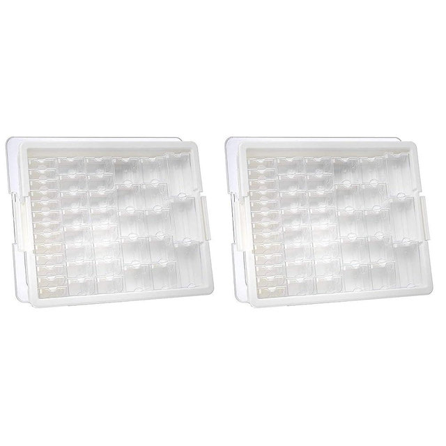 Elizabeth Ward 45 Piece Assorted Portable Diamond Painting Storage and Bead Organizer with 42 Variable Sized Containers, 2 Pack