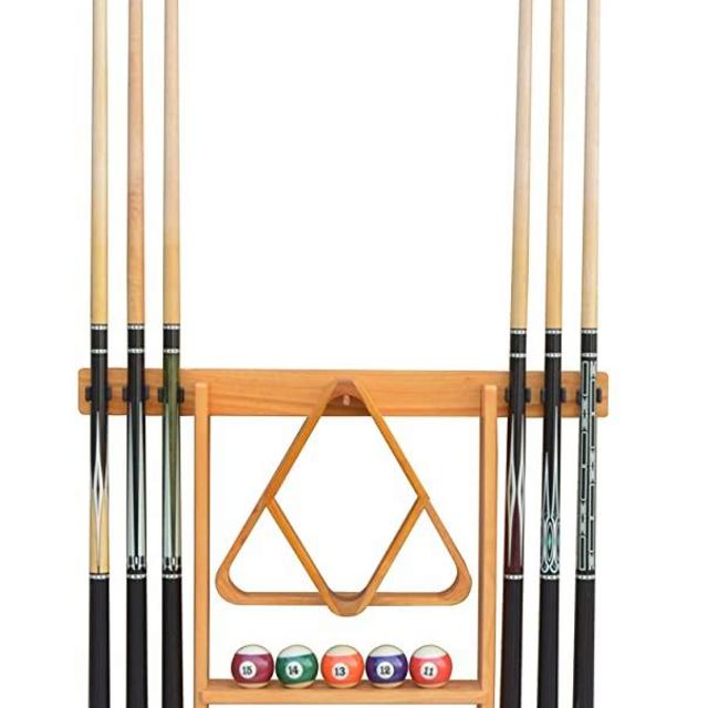 Flintar Wall Cue Rack, Premium Billiard Pool Cue Stick Holder, Made of Solid Hardwood, Improved Direct Wall Mounting, Cue Rack Only (Cues, Balls and Ball Rack not Included)