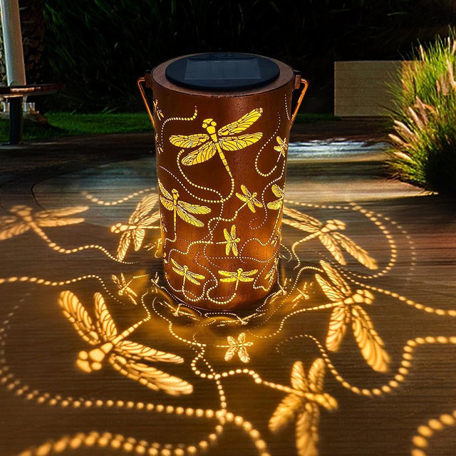 ANYTALK Birthday Gifts for Women Mom Grandma, Dragonfly Solar Lanterns Outdoor Waterproof, Hanging Solar Lights for Yard, Patio, Porch, Garden Decor