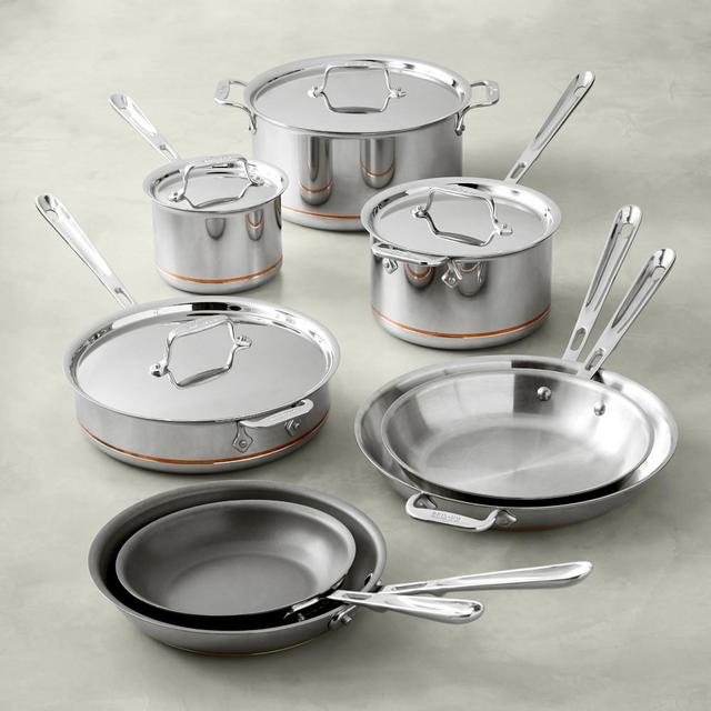 All-Clad Copper Core 10-Piece Cookware Set and Fry Pan Set, 8" & 10"
