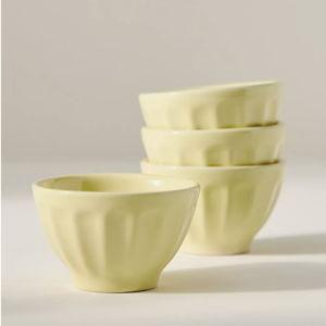 The Latte Stoneware Nut Bowls Butter, Set of 4: Amelie Edition