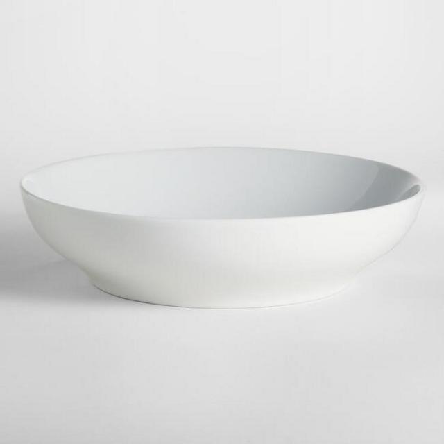 White Porcelain Spin Pasta Bowl Set Of 4