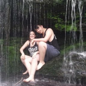 Exploring a waterfall in Sunderland, MA where we got our first apartment together
