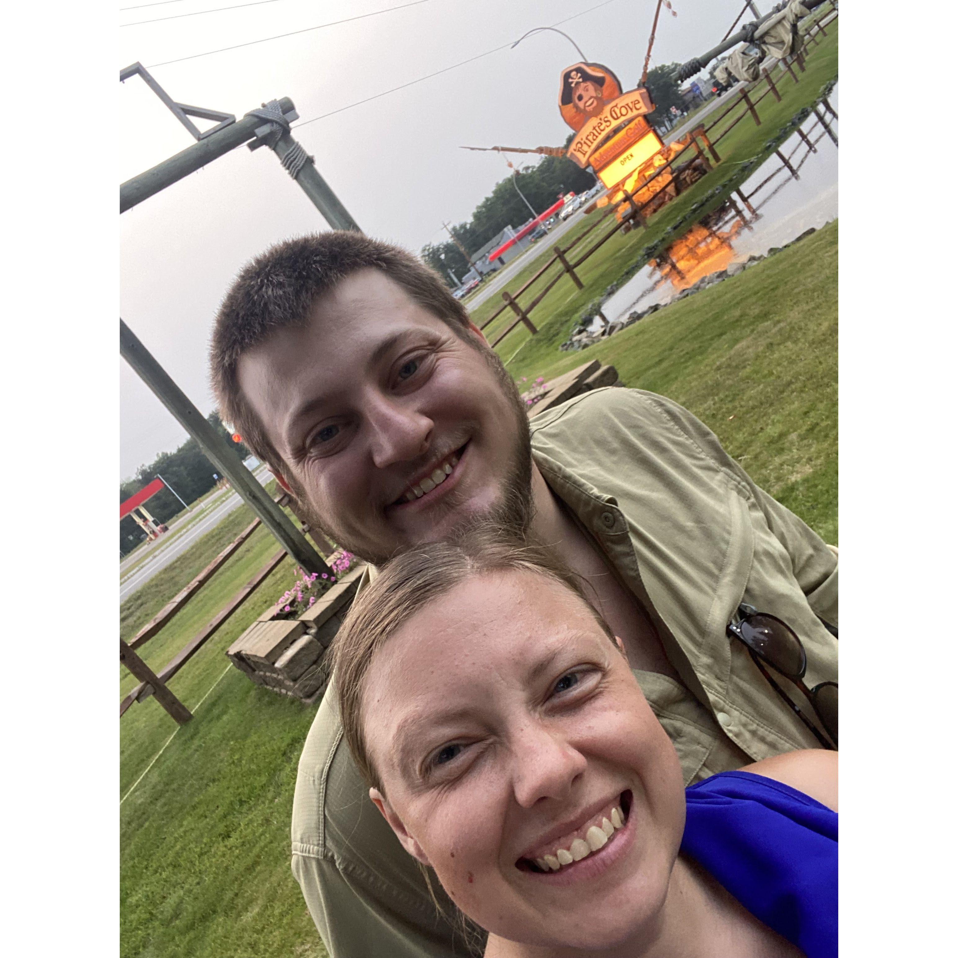 Impromptu date night to Pirate's Cove after dinner with sweet potato fries at Side Track!