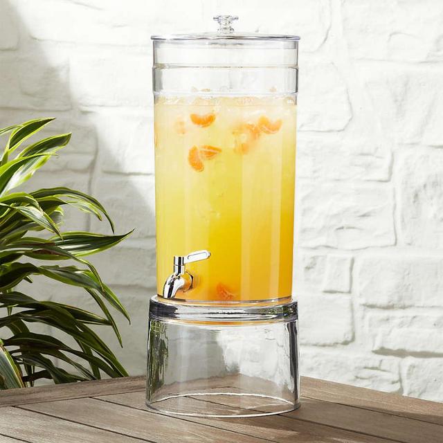 Claro Acrylic Drink Dispenser with Glass Stand