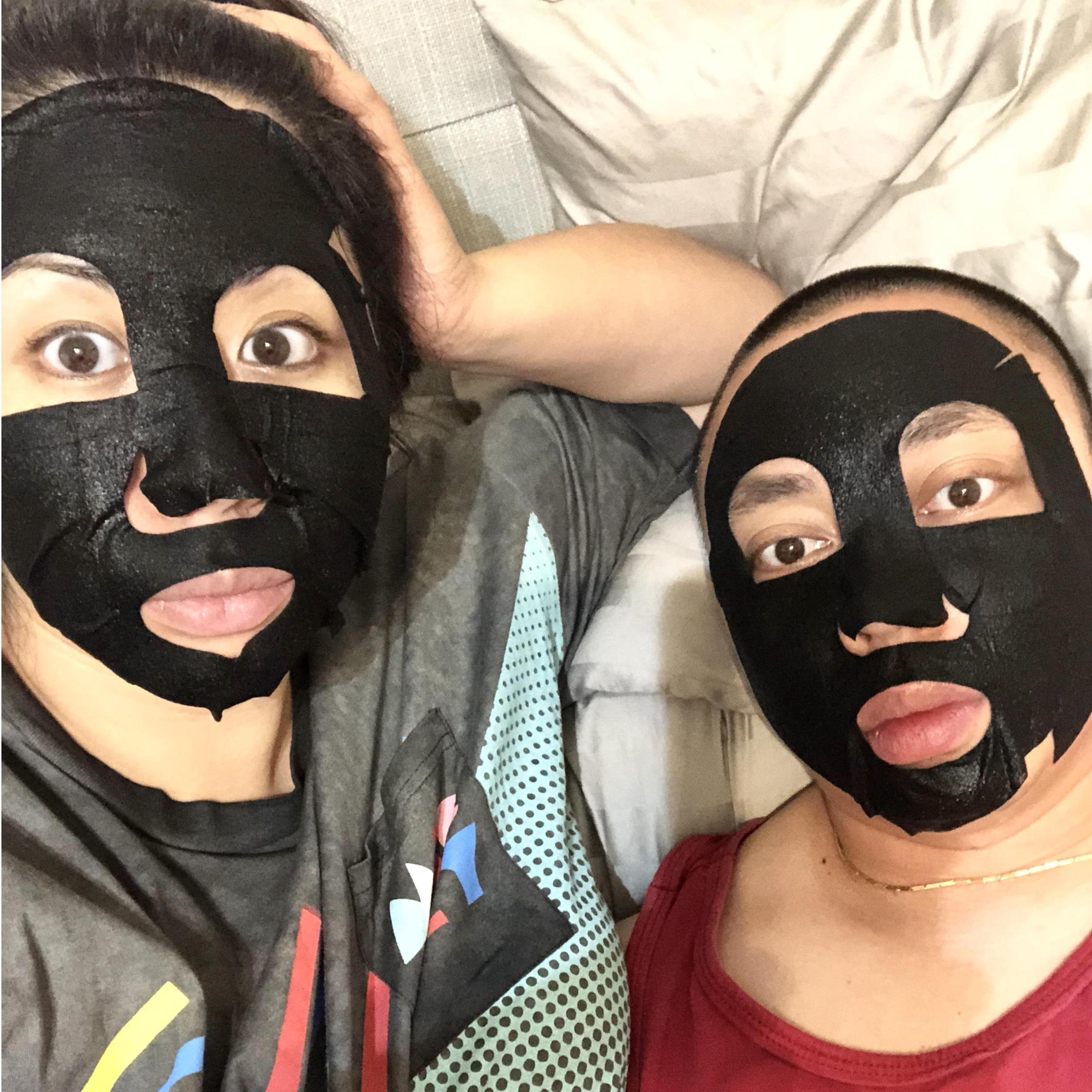 Making Will try face masks with me.