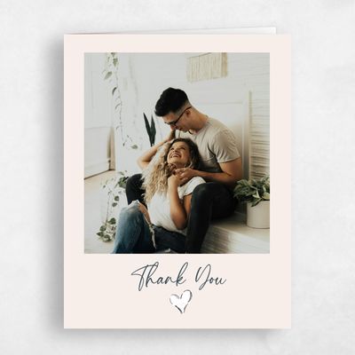 Linen, Beige Wedding Thank You - Hamilton Photo