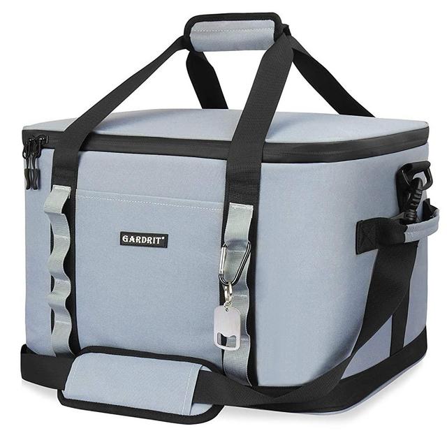 GARDRIT 60 Can Large Cooler Bag - Collapsible Insulated Lunch Box, Leakproof Cooler Bag Suitable for Camping, Picnic& Beach (39L/Grey)