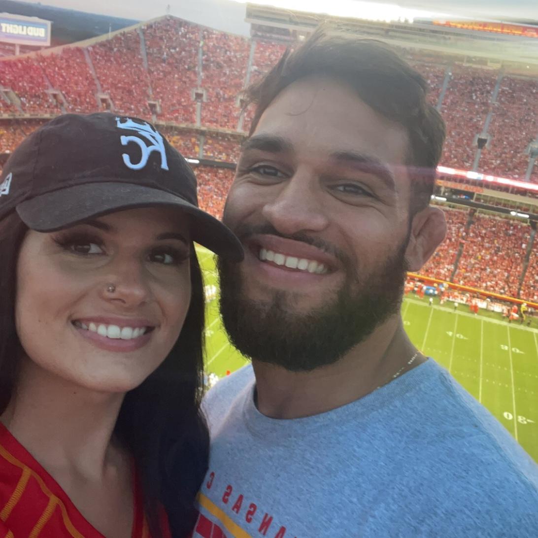 Elias bought us tickets to the chiefs game, it was so much fun!