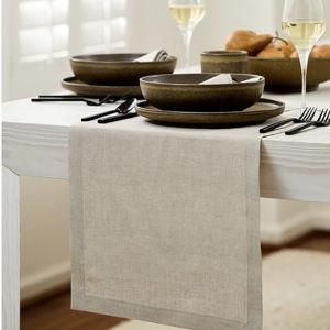 Solino Home Linen Natural Table Runner 36 Inches - 100% Pure Linen Small Table Runner 14 x 36 Inch Ideal for Dresser and Coffee Tables - Christmas, Holiday, New Year - Fete