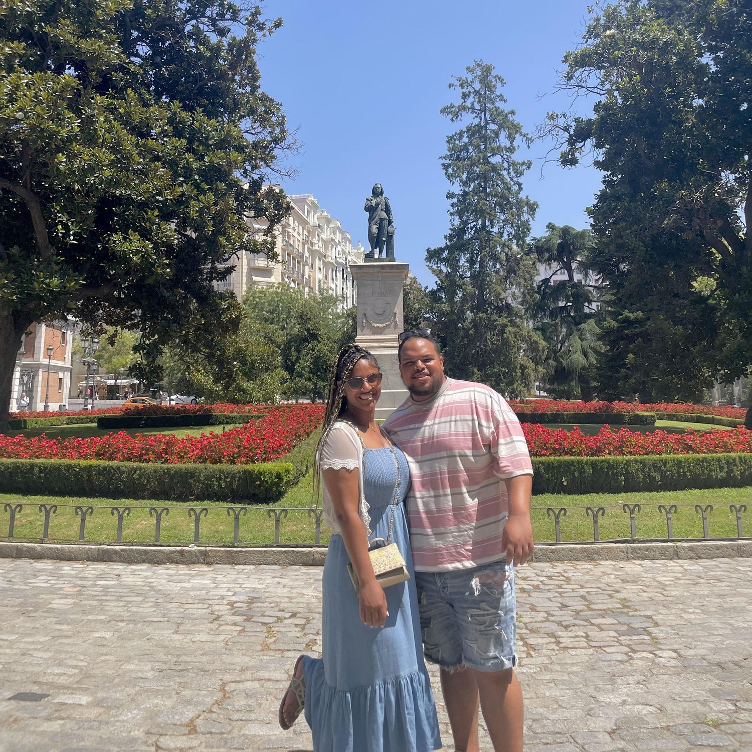 Our first trip to Europe, this picture was taken in Madrid.
