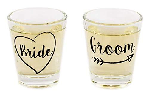 Bride and Groom Shot Glass Set