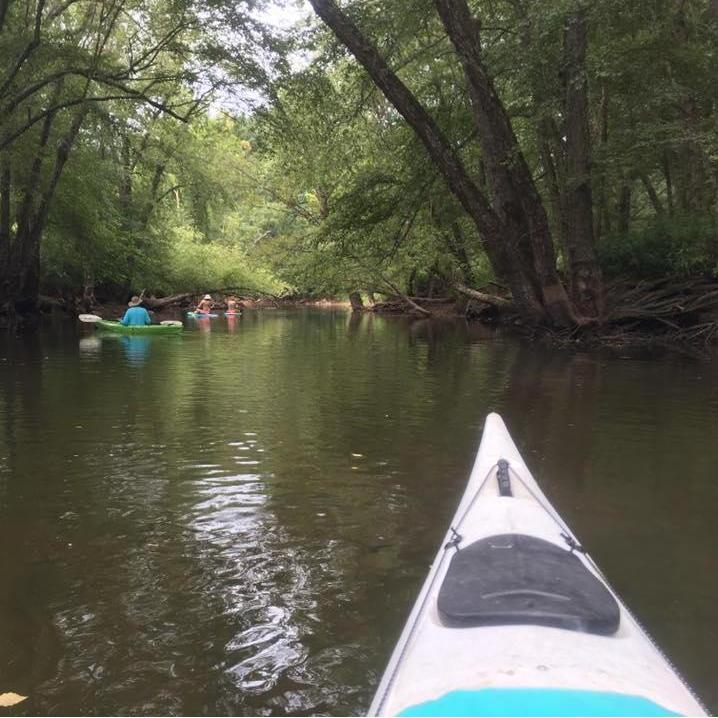 Kayaking at the lake.