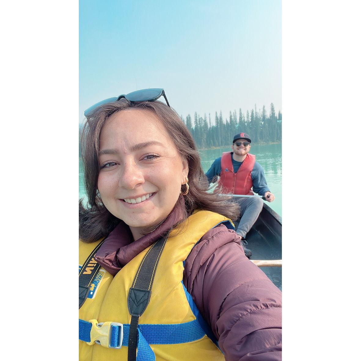 Canoeing Emerald Lake, Banff National Park, Golden Canada
