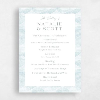 Blue Standard Wedding Program - Orion