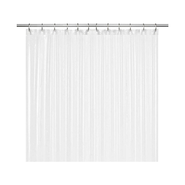 Liba 72” W x 72” H 10G PEVA Shower Curtain Bathroom
