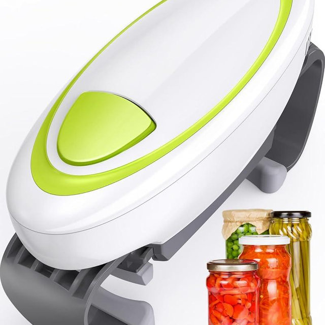 Electric Jar Opener for Weak Hands, Automatic Jar Opener for Seniors with Arthritis, Strong Tough & Easy One Touch Bottle Opener for Arthritic Hands