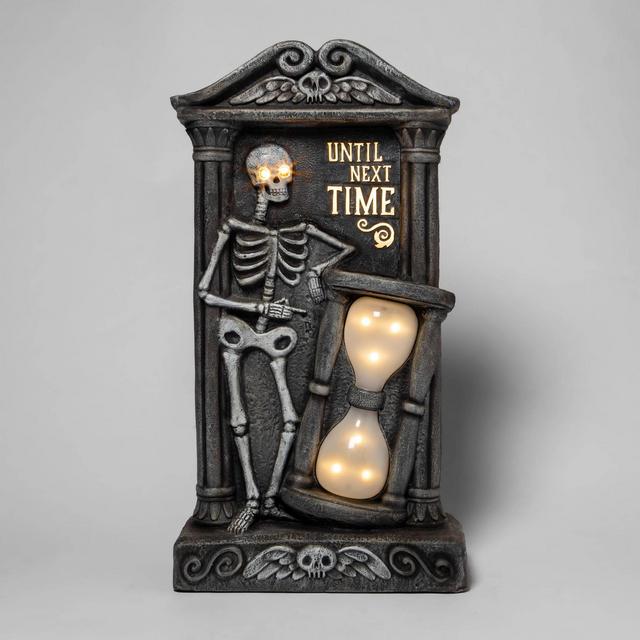 Lit Tombstone with Hourglass "Until Next Time" Halloween Decorative Scene Prop - Hyde & EEK! Boutique™