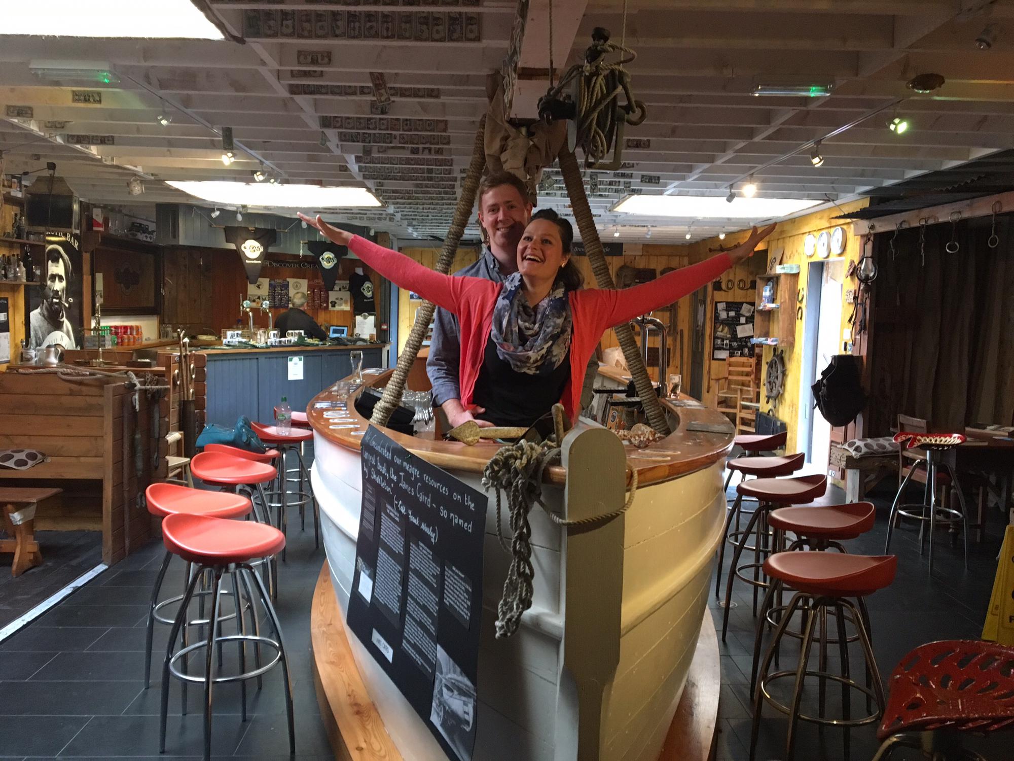 After a couple of pints, Amanda was flying at Antarctic-explorer themed Dingle Brewing Company. Never let go, Dave!