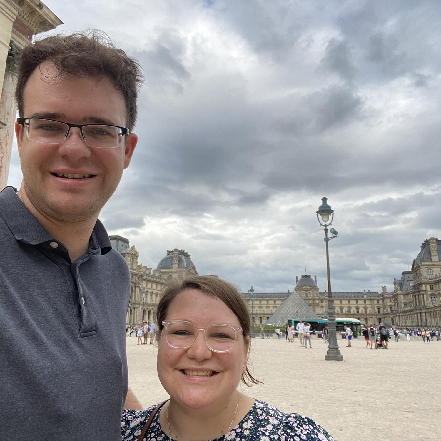 This is the picture from our Save the Dates! We are at the Louvre in Paris which is why we paired it with the painting we saw at the Louvre.
