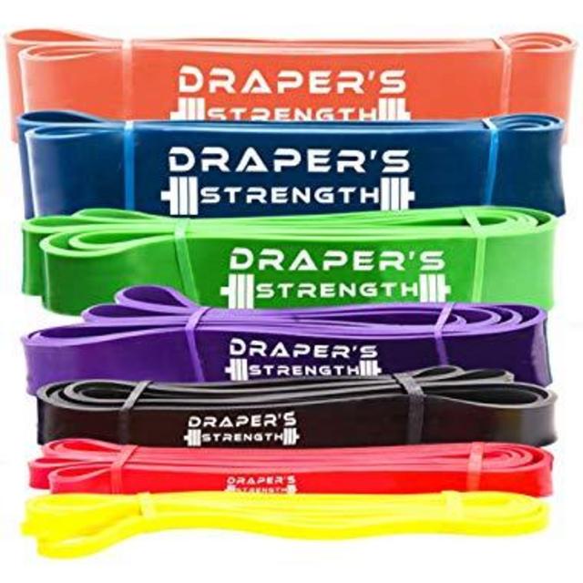 Draper's Strength Heavy Duty Pull Up Assist and Powerlifting Stretch Bands Add Resistance for Stretching, Exercise, and Assisted Pull Ups. Free E-Workout Guide (Single Band or Set) 41-Inch