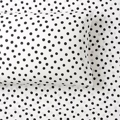 The Emily + Meritt Painted Dot Sheet Set, Queen, White/Black