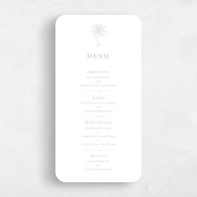 White Rounded Wedding Menu - Océan