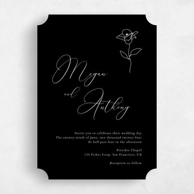 Black Ticket Wedding Invitation - Belencito Classic