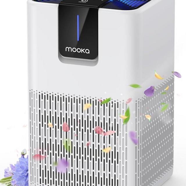 Air Purifiers for Home Large Room Up to 1250 Ft², MOOKA H13 HEPA Air Purifier for Pets Dust Odor Smoke, Aromatherapy Function, Air Cleaner with 15dB Quiet Sleep Mode for Bedroom Office Living Room