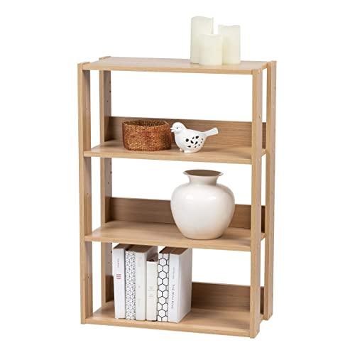 IRIS USA OWR-600N 3-Shelf Wide Open Wood Shelving Unit, Natural