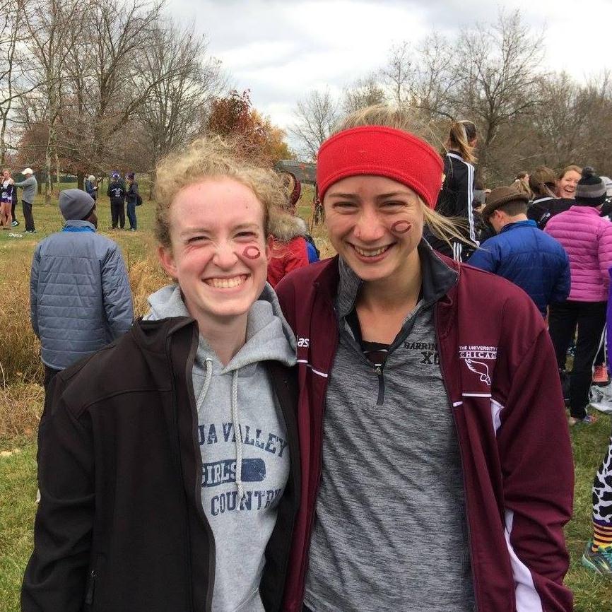 Claire and Megan post cross country race