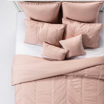 Blush Brielle Ruched Comforter Set 8pc