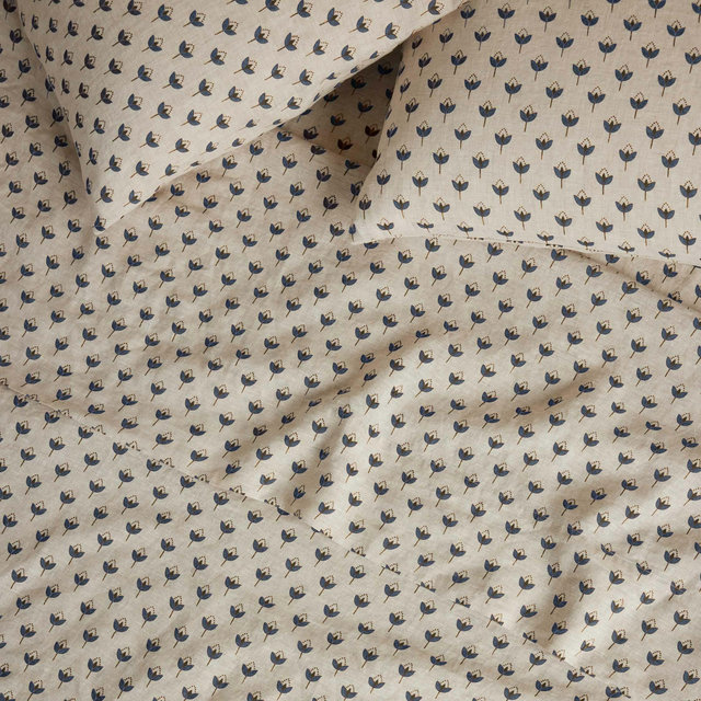 Poiret European Flax Linen® Sheet Set - Fern and Denim