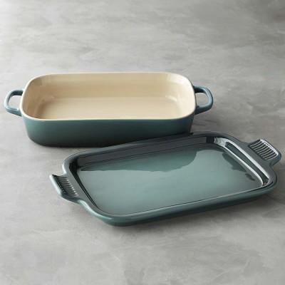 Le Creuset Stoneware Rectangular Baker with Platter Lid