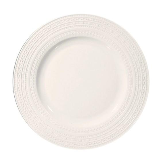 Williams Sonoma La Porcellana Bianca Casale Rim Dinner Plates