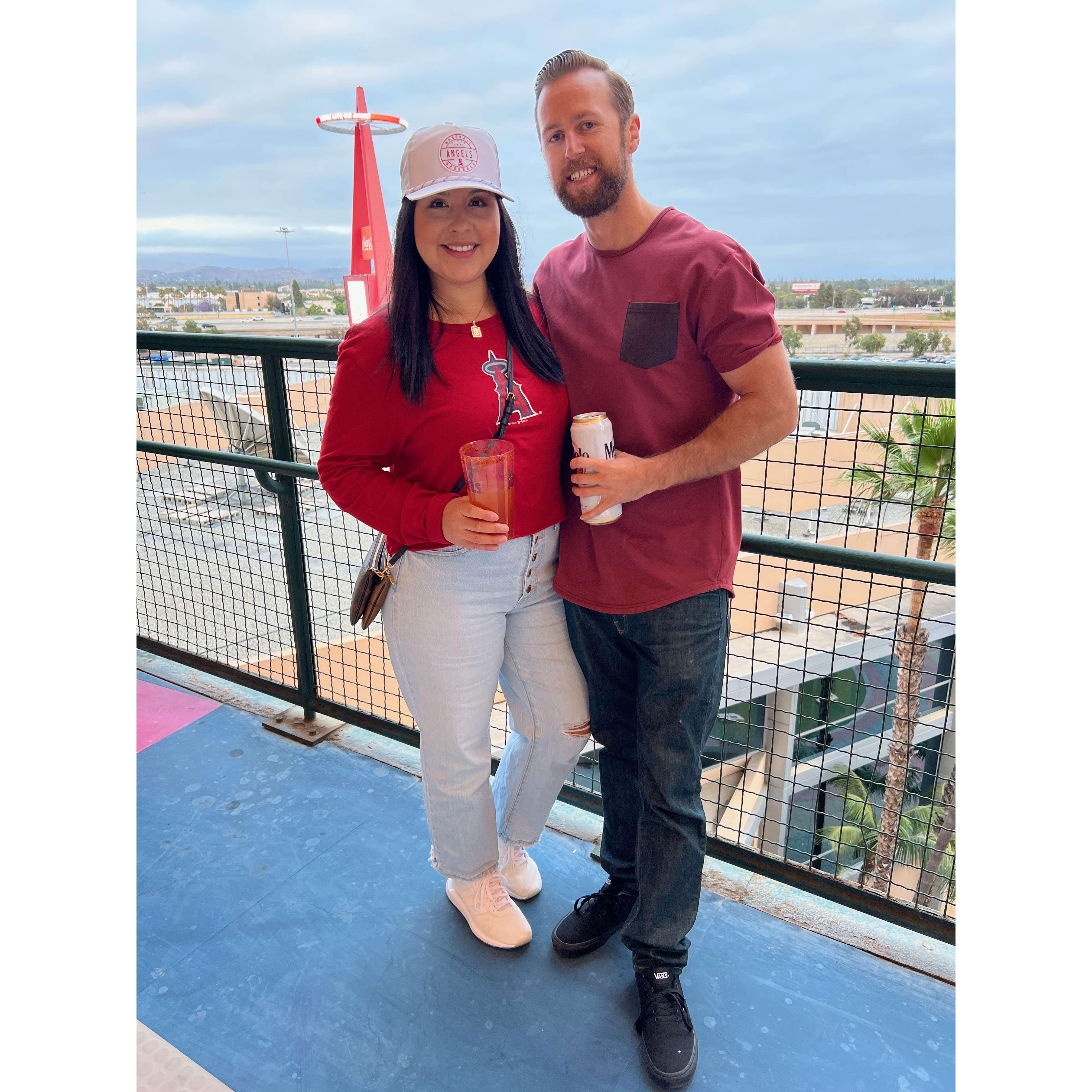 Our favorite date night is at a Angels game. 
