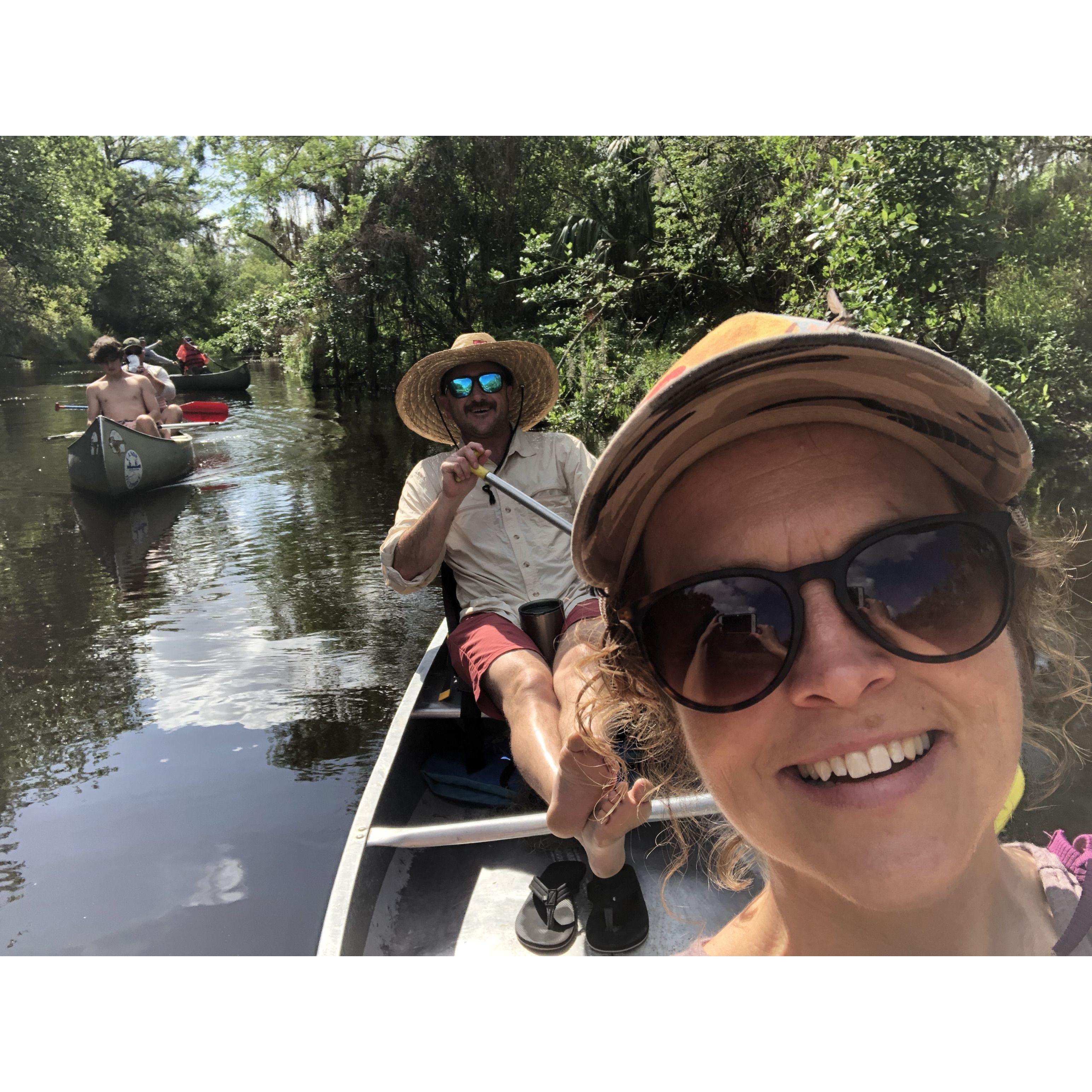 We introduced our families on a group canoe trip in Florida.