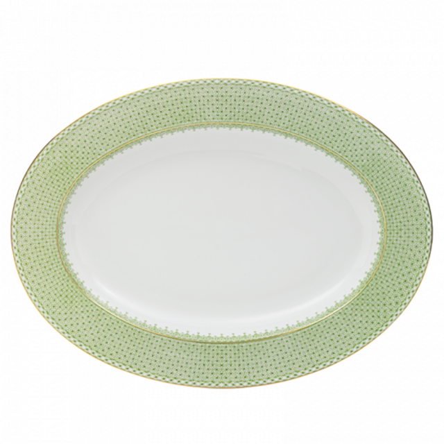APPLE GREEN LACE OVAL PLATTER