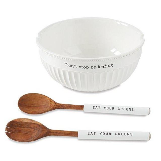 Mud PieDon't Stop Be Leafing Salad Bowl Set