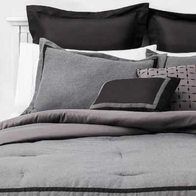 King 8pc Sanford Hotel Comforter Set Gray/Black
