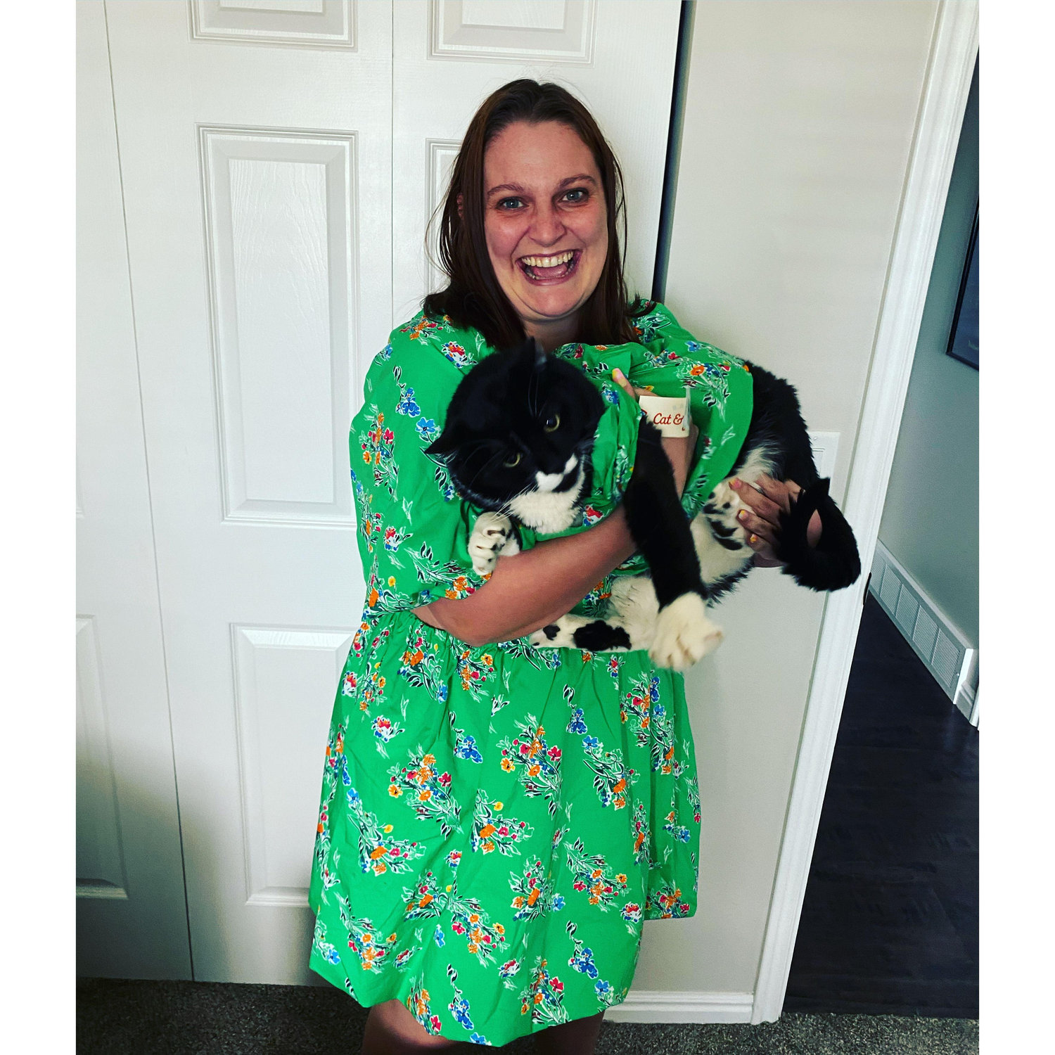 Rachel and Captain's matching Easter dresses. One was more excited than the other.