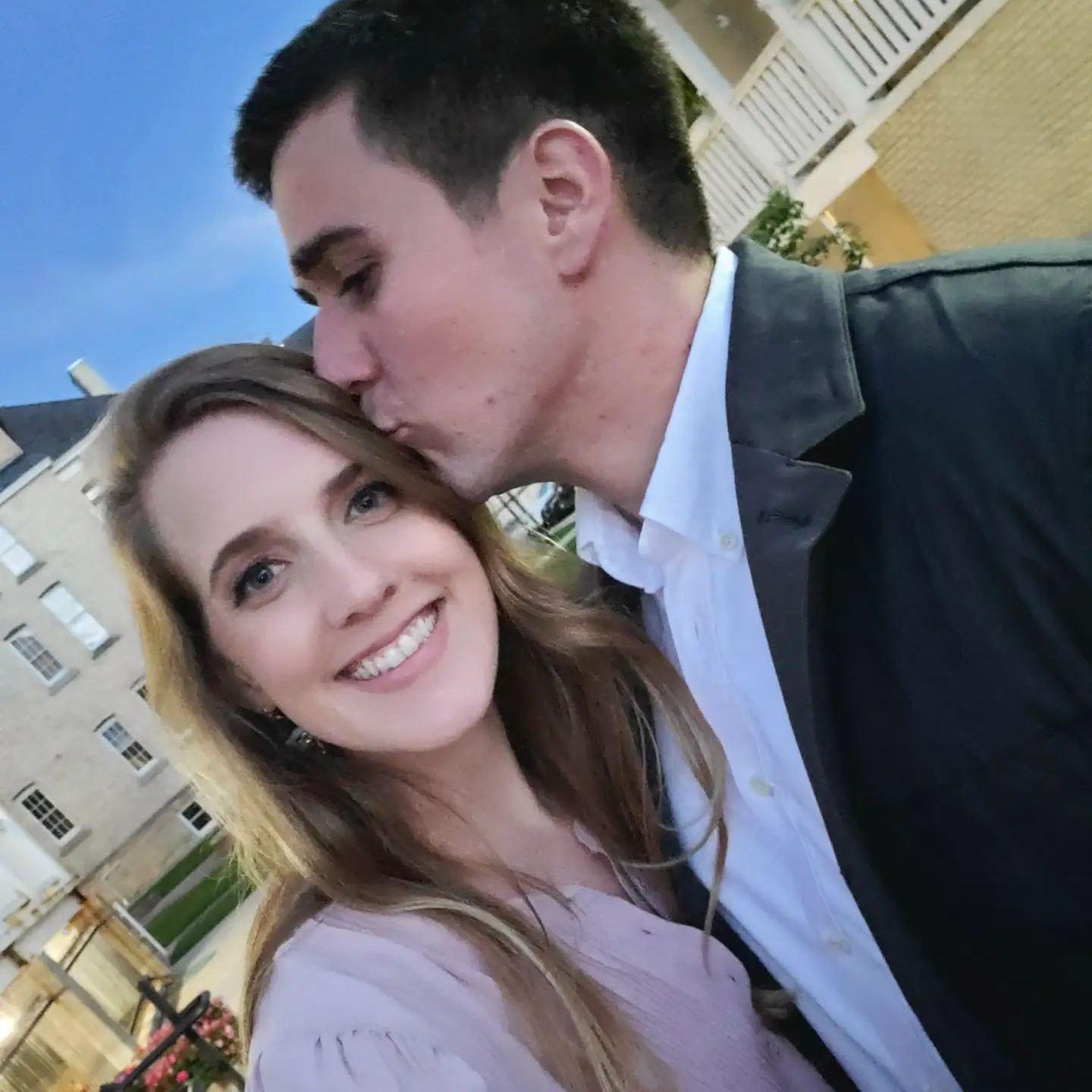 This is us post engagement photos on our way to eat dinner at Pepe Nero - highly recommend :)