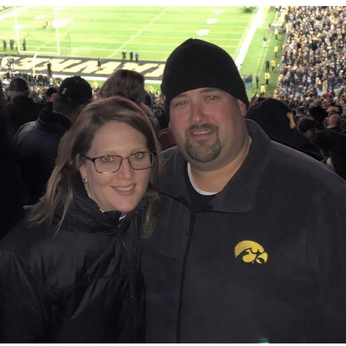 One of our first Iowa Football games together!  Yes, Rachel is cold...she is always cold!