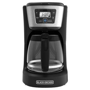 BLACK+DECKER 12-Cup Digital Coffee Maker, Programmable, Washable Basket Filter, Sneak-A-Cup, Auto Brew, Water Window, Keep Hot Plate, Black