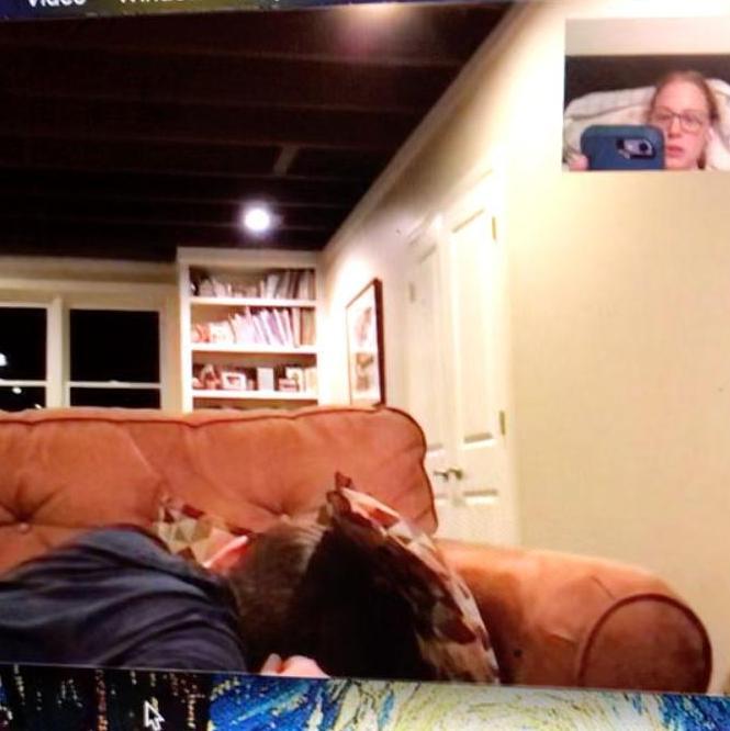 Distance was hard - here Jack falls asleep on the phone with Colleen